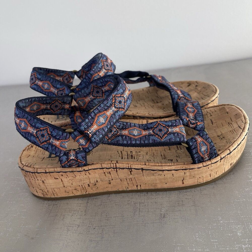 BORN Sirena Cork Platform Slingback Sandals Size 7M Hippie Festival Y2K Boho - Picture 4 of 11